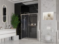 Дверь в нишу Ambassador Intense 110021104IX (150х200) хром,стекло прозрачное,раздвижная,1 место