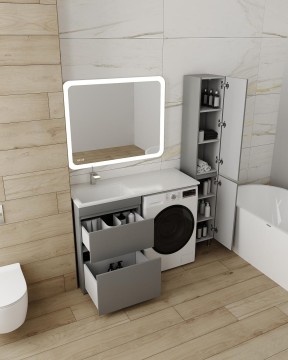 Тумба напольная STYLELINE "Даллас 120" Люкс Плюс серая под раковину ESTETUS Даллас 1200*480 левый