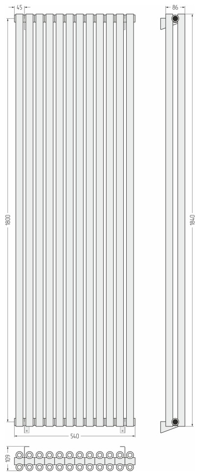 Эстет-00 1800х540 12 секций