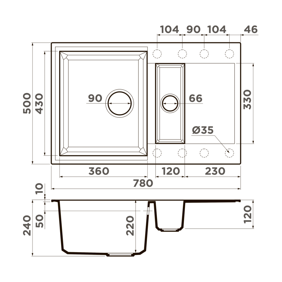 Кухонная мойка Omoikiri Sakaime 78-2-BL Tetogranit/черный
