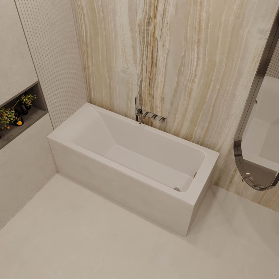 Ванна из искусственного камня SOLITA slim matt, 1700х700, белый, матовый