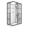 Душевая кабина Niagara Standart ST100/80/15QR/KL/BKT (100х80х225) низкий поддон(15см),черный,стекло прозрачное,3 места