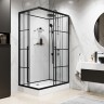 Душевая кабина Niagara Standart ST100/80/15QR/KL/BKT (100х80х225) низкий поддон(15см),черный,стекло прозрачное,3 места