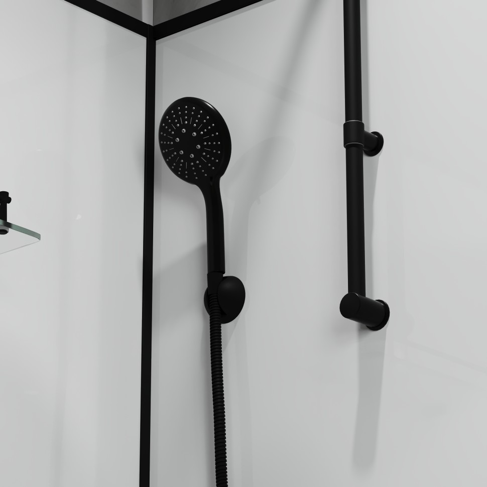 Душевая кабина Niagara Standart ST100/80/15QR/KL/BKT (100х80х225) низкий поддон(15см),черный,стекло прозрачное,3 места