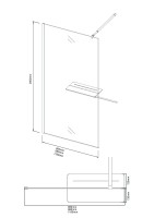 Душевая перегородка Niagara Nova NG-582-90BLACK (90х200) черный матовый,стекло белый градиент,1 место