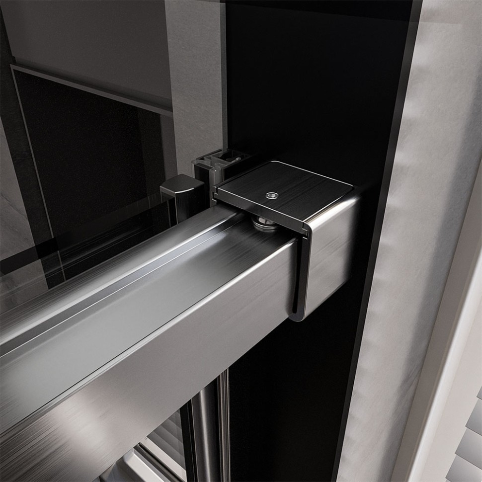 Душевой угол Veconi Premium Trento PTC-SP-40GR, 1500х900x2000, брашированный графит, стекло прозрачное