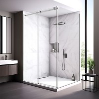 Душевой угол Veconi Rovigo RV-075, 1600х1000х2000 хром, стекло прозрачное