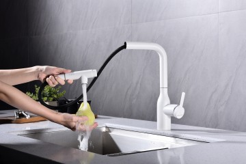 Смеситель для кухни VIPER, белый матовый, Vi213105-WH, Paulmark